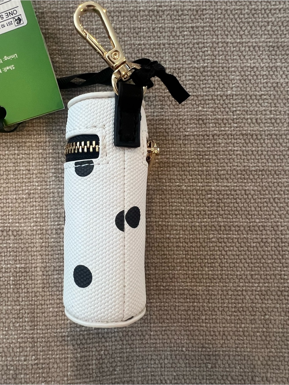 kate spade x Target Gold Heart Bag Charm & White Polka Dot Lipstick Case - Picture 3 of 8